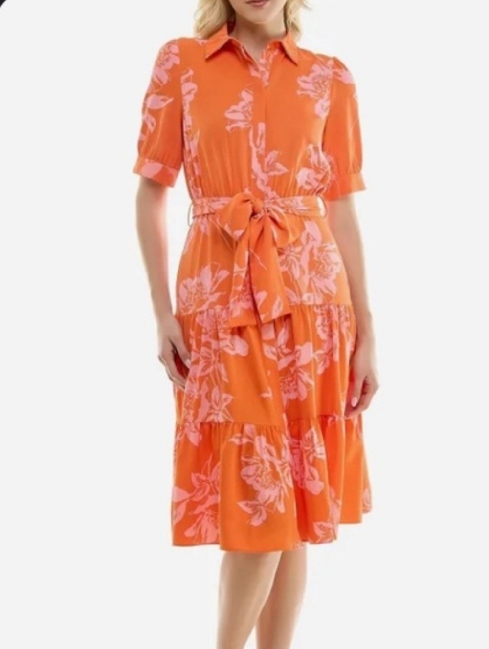 Nicole Miller Poppy Tie Button Down Dress